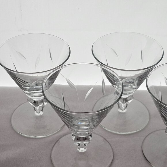 Libbey Simplicity Cocktail Champagne Coupes 4" set/4 vtg midcentury - Picture 4 of 8